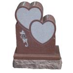 India Red offset double heart Design 116. Shape carved deluxe rose.
