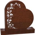 Catseye single heart, Design 628. Fat carved ivy sandblast design.