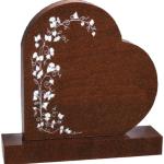 Catseye single heart, Design 628. Fat carved ivy sandblast design.