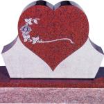 India Red single heart Design 150. Shape carved rose floral design.