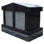 Supreme Black CR6 Design. Two niche cremation monument.