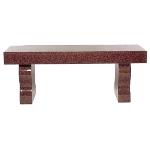 India Red Bench 2 Design. Straight seat with curved legs.