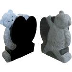 Supreme Black sculpted Bear Design. Fully sculpted bear peeking over a single heart.